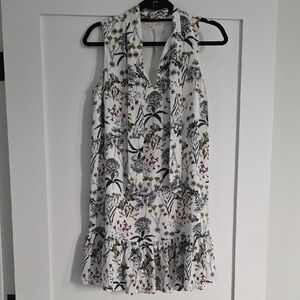 Maison Jules Black and White Ruffled Tiered Sundress